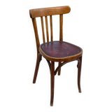 Bentwood bistro chair upholstered in burgundy leather