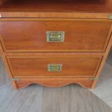 Elegant, functional Gautier desk - Large drop-leaf top - 2 drawers - Sliding shelf - 1990s