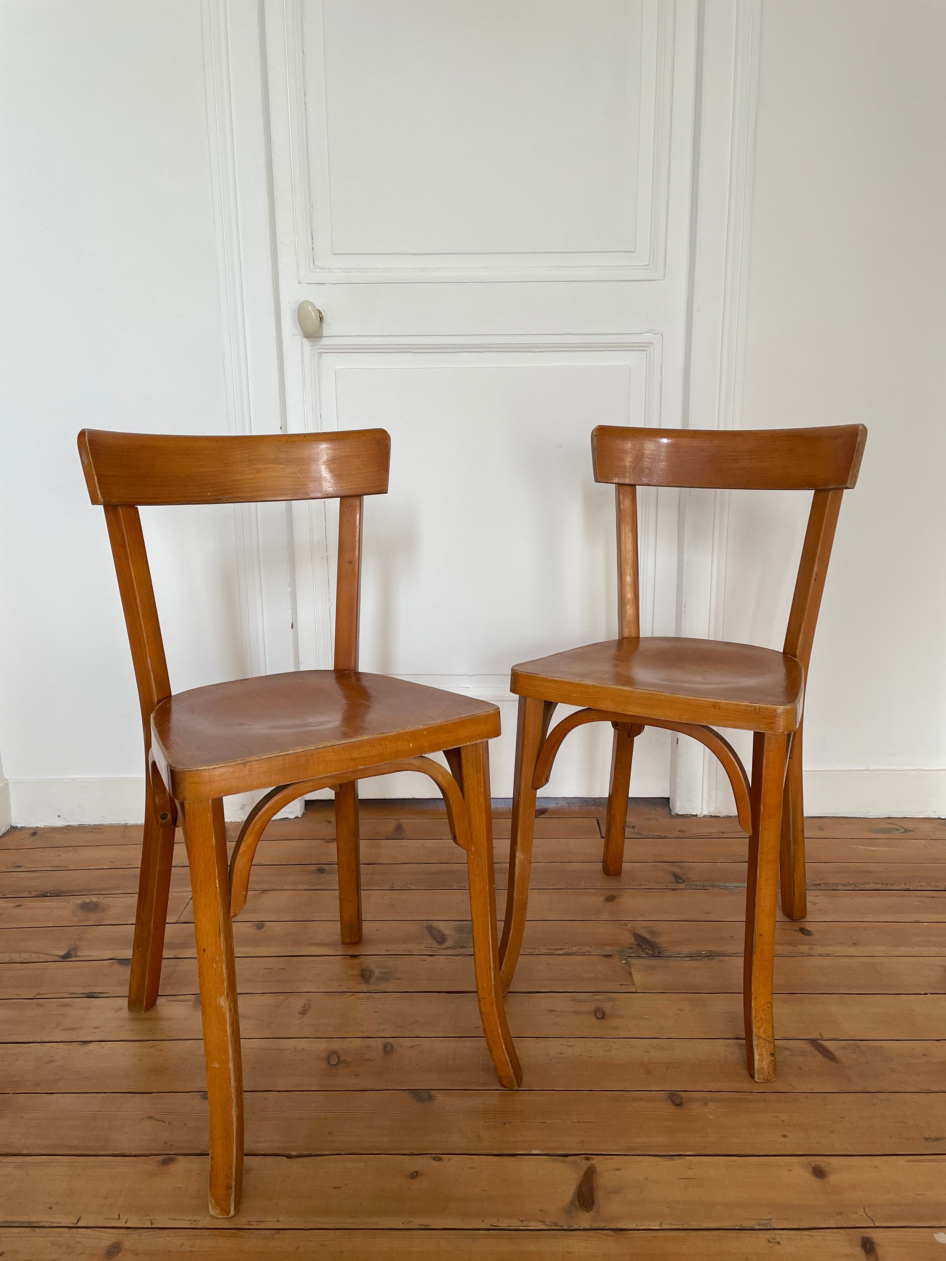 Pair of Baumann bistro chairs