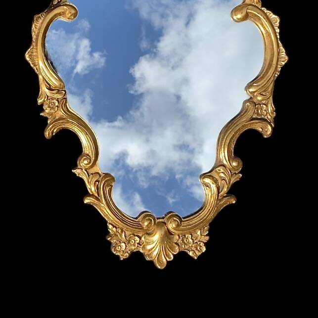 Gold wall mirror – Hollywood Regency style inspired by Louis XV - H70 cm