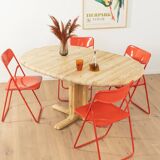 Dining table from the 1980s, solid bleached pine