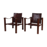 Pair of Art Deco safari chairs