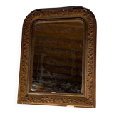 Miroir louis philippe, cadre bois sculpté doré