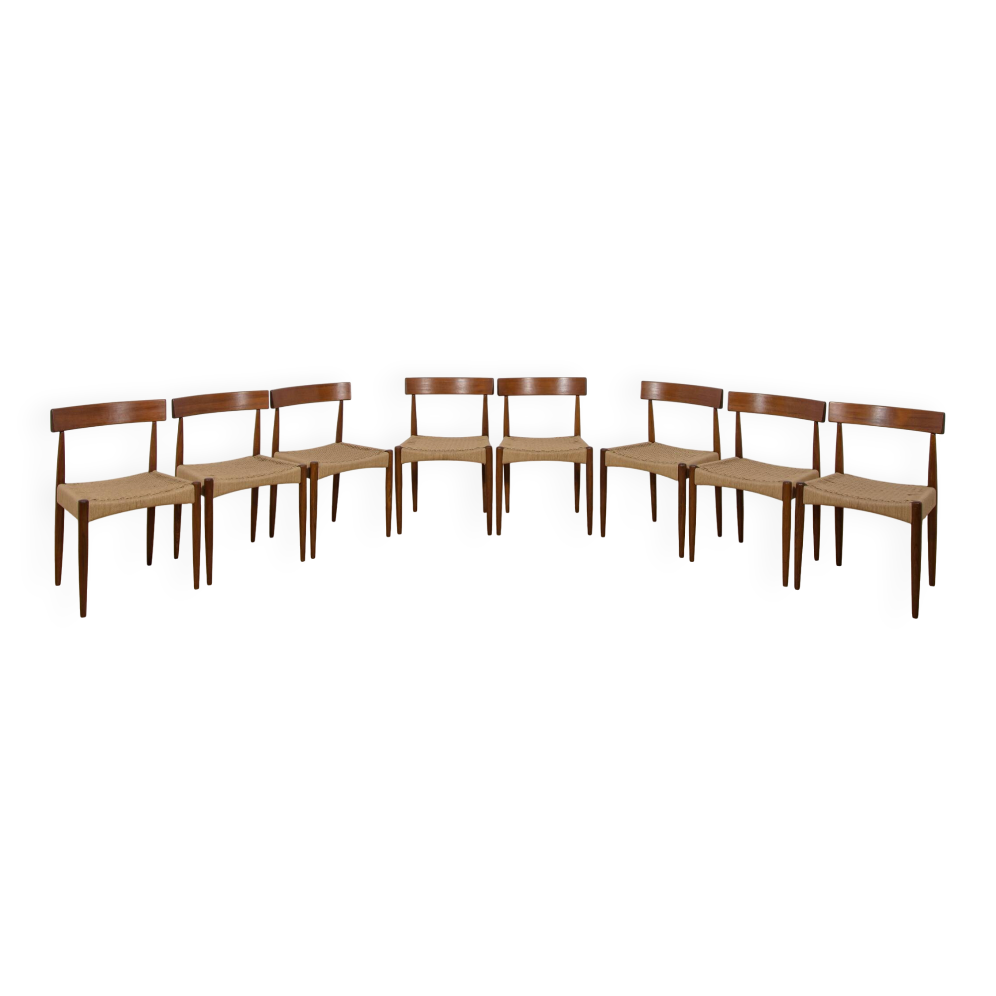 Mid-Century Modern Dining Chairs by Arne Hovmand-Olsen for Mogens Kold, 1960s, Set of 8