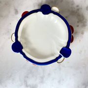 Cendrier en céramique vintage Rosenthal Elfenbein Kronach, série Miramar avec rouge
