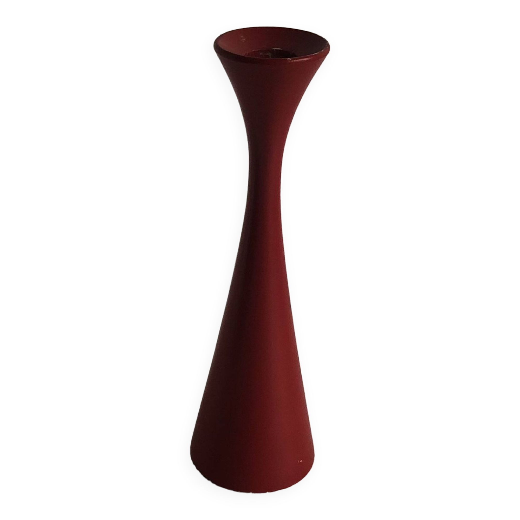 Scandinavian painted wooden candle holder, minimalist atmosphere