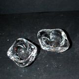 Bayel modernist design crystal salt cellars - vintage salt cellars