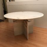 White marble dining table