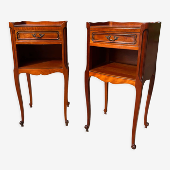 Pair of cherry bedside