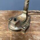 French art nouveau table lamp with transparent glass shade