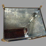 Side table - 1970s - gilded brass and aged mirror