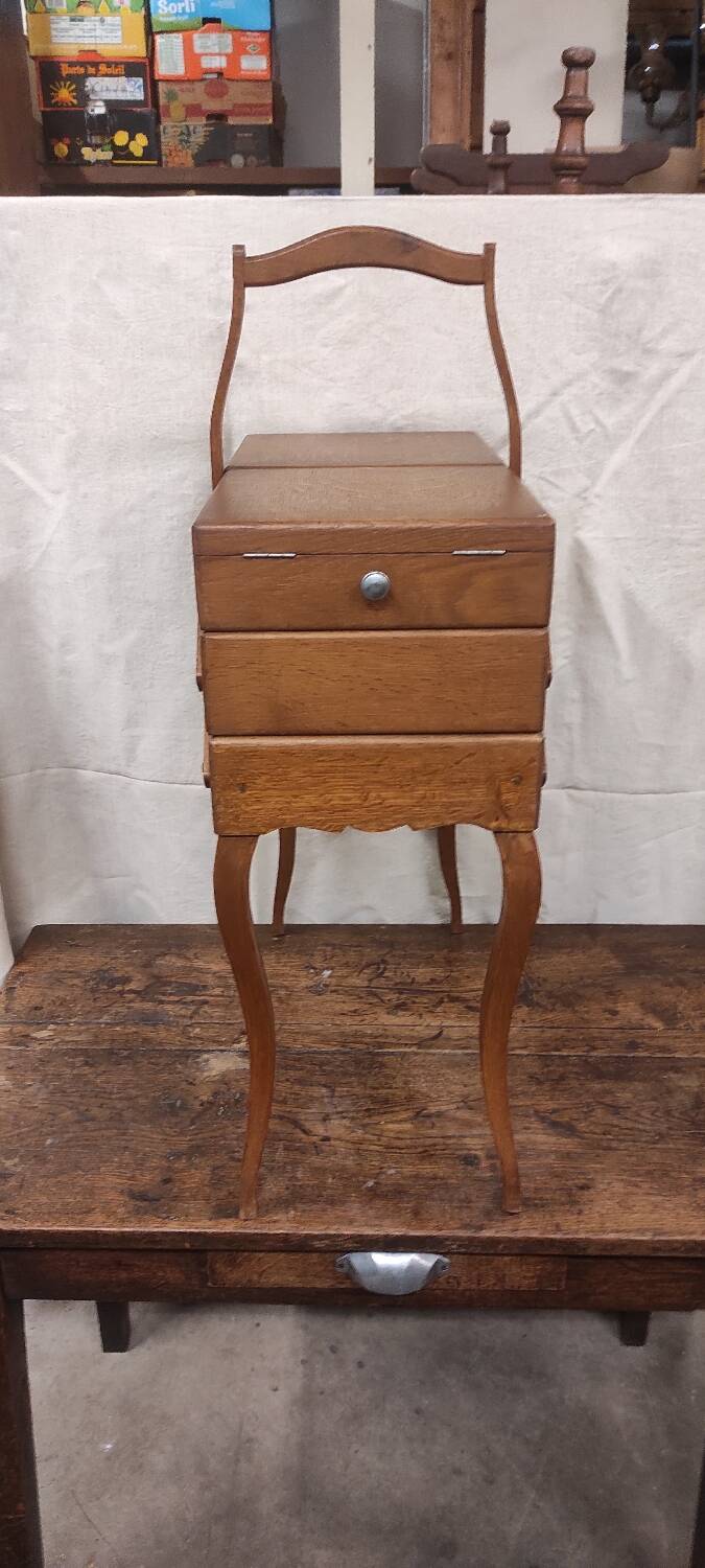 Old vintage seamstress worker on feet