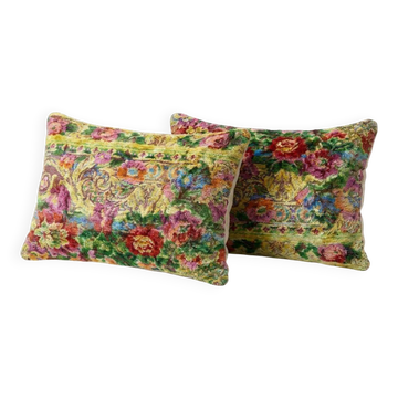 Set of 2 vintage velvet cushion covers 41x61 cm