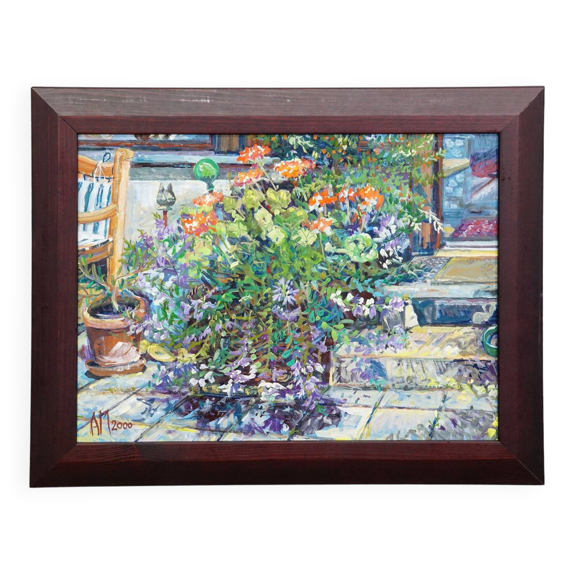Garden Flower Basket, 2000 – Oil painting by Alexander Michael