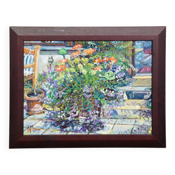 Garden Flower Basket, 2000 – Oil painting by Alexander Michael
