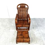 Mid century rattan and bamboo garden chair, 1950s