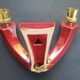 Ceramic wall lamp with Art Deco shades