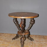 Brutalist pedestal table in vine around 1950