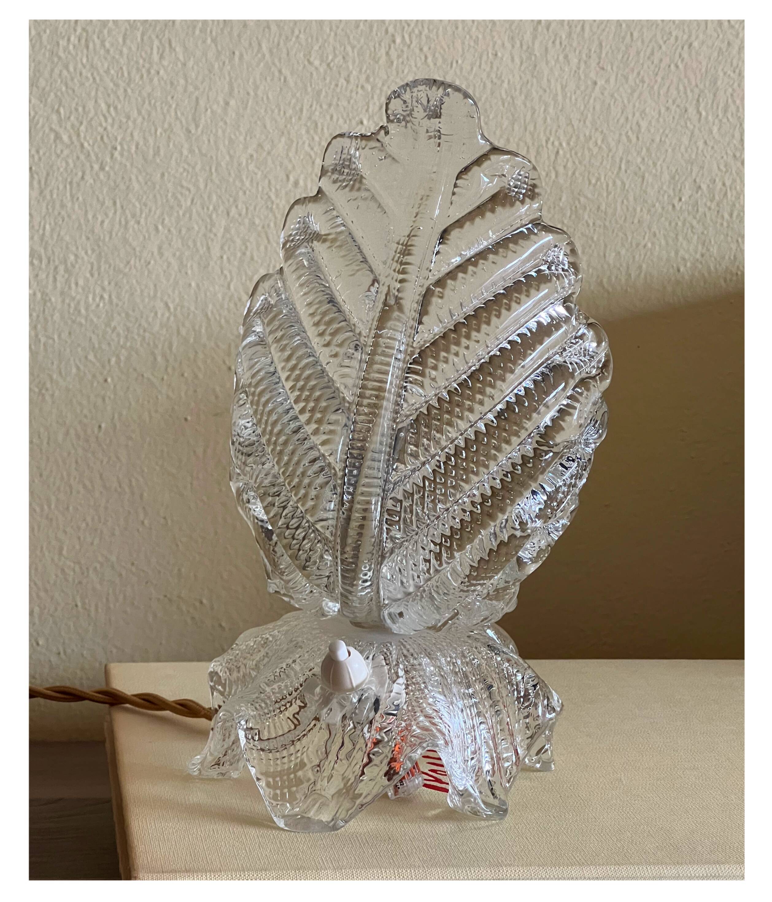 Lampe en verre de Murano en forme de feuille