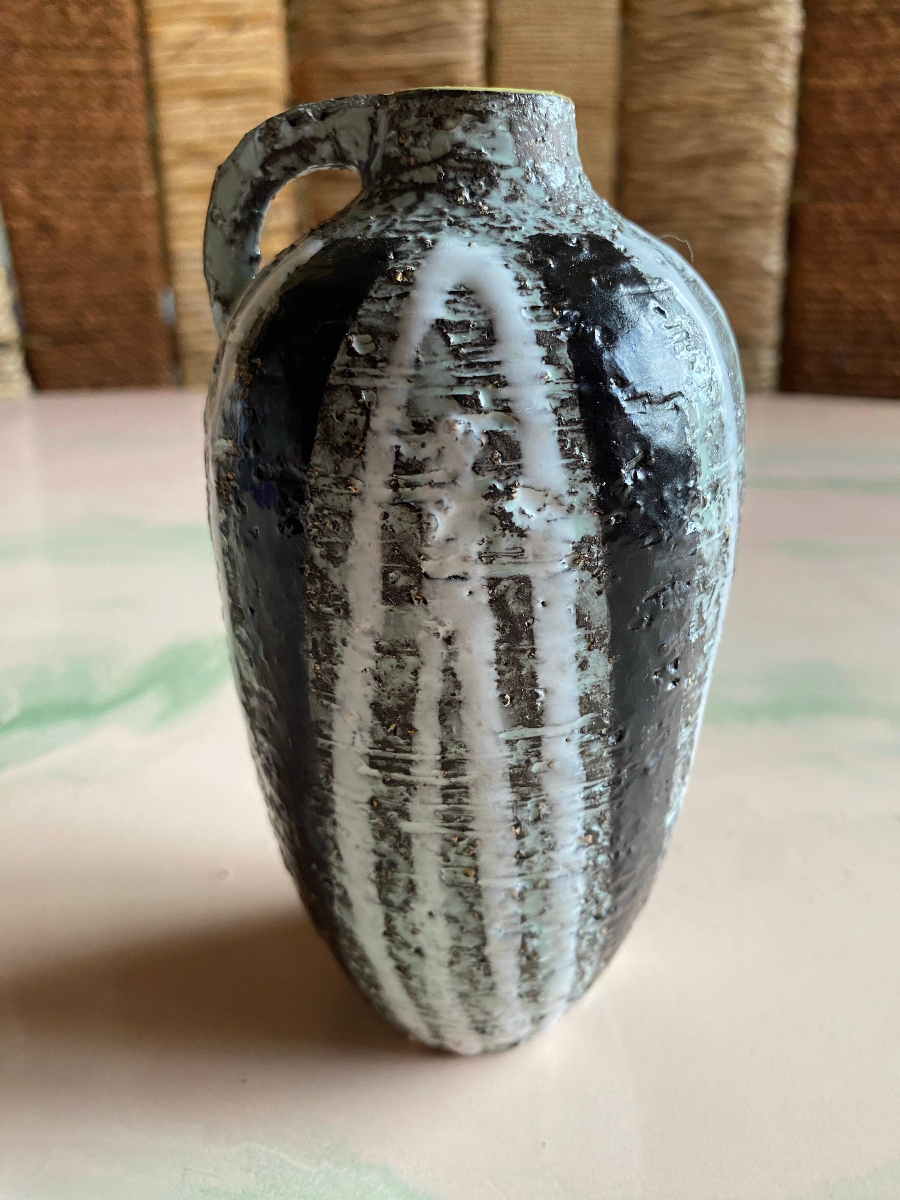Black and White Ceramic Vase, "Progresso" by Ingrid Atterberg, for Upsala Ekeby