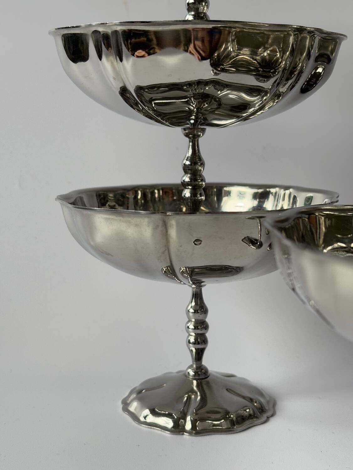 Vintage stainless steel ice cream cups