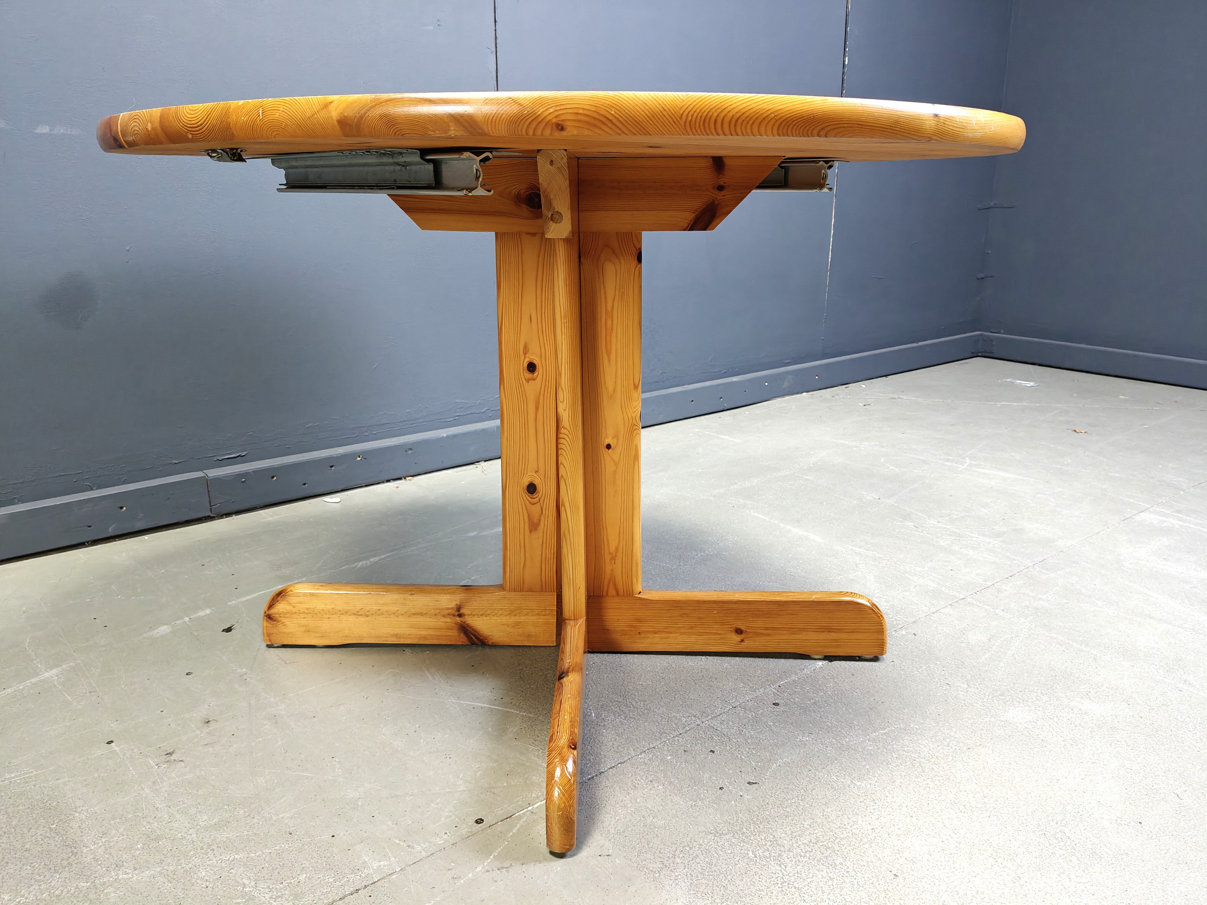 Rainer Daumiller style pine wood dining table, 1970s