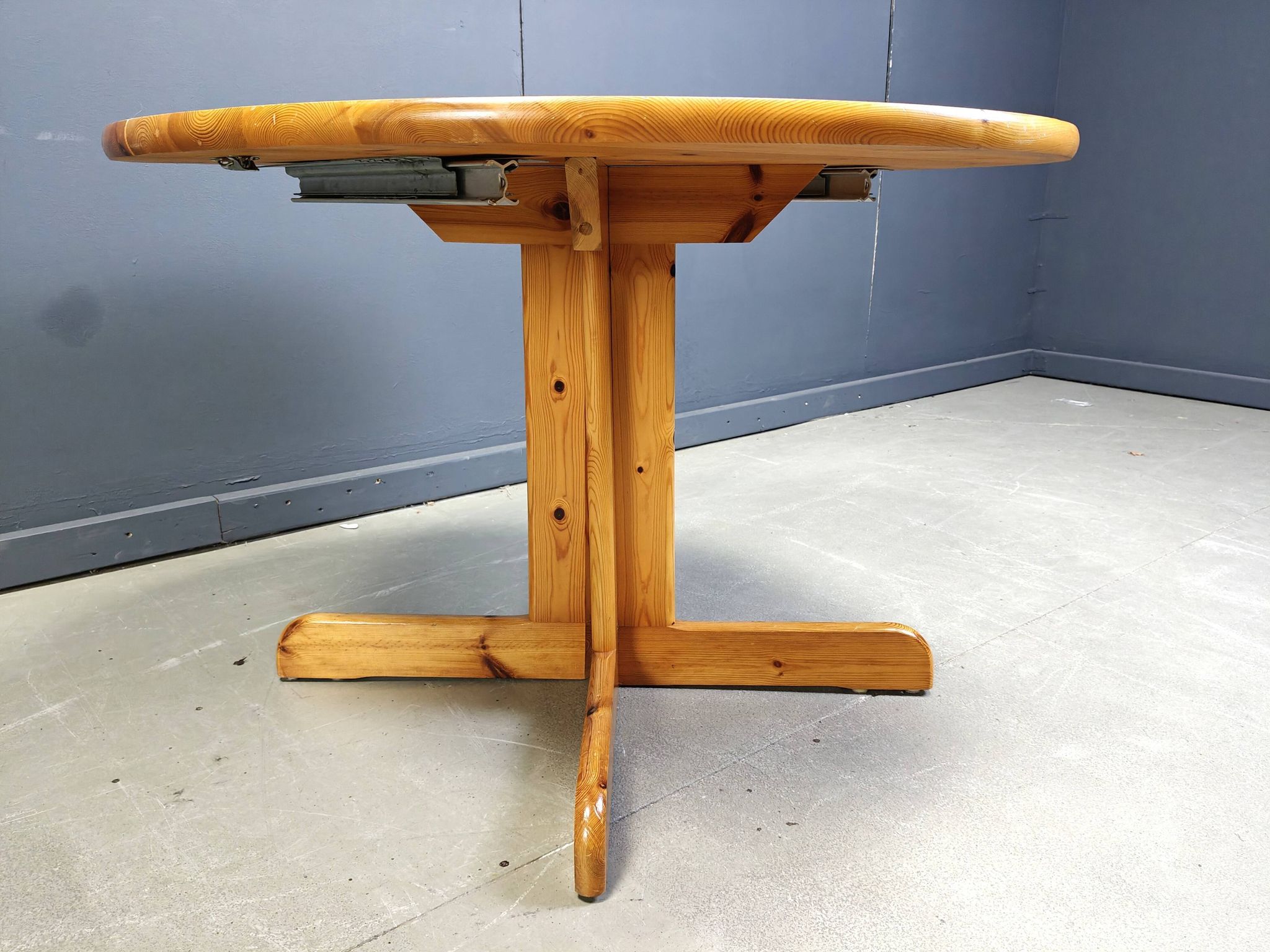 Rainer Daumiller style pine wood dining table, 1970s