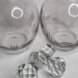 Pair of carafes in cut crystal XIX th, 31 cm
