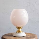 Lampe de Table Vintage Tchécoslovaque en Verre Rose Poudré, 1970s