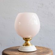 Vintage Czechoslovak Powder Pink Glass Table Lamp, 1970s