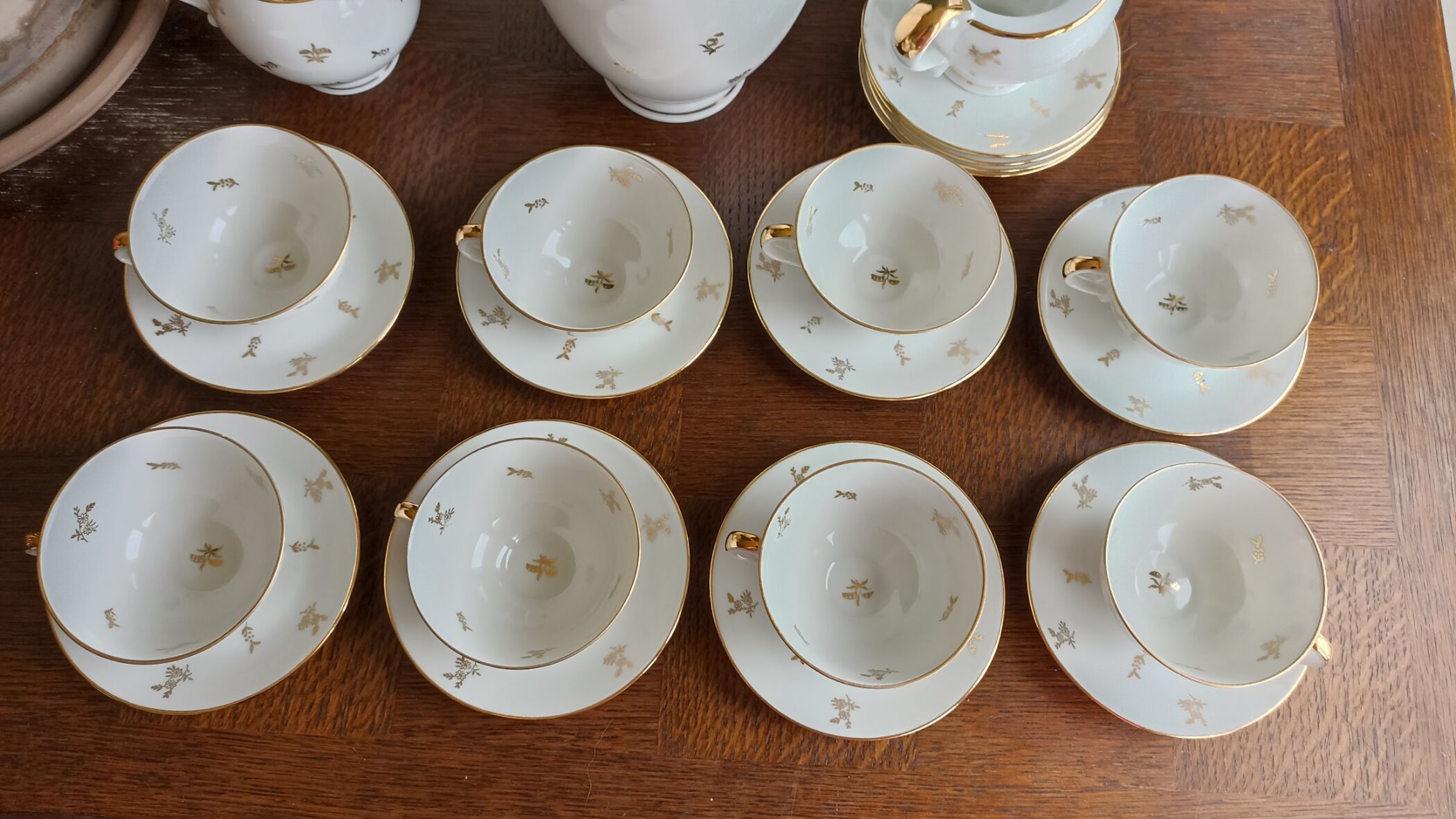 Foëcy porcelain coffee set - SFP - White and gold