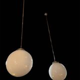 two xxl vintage opaline ball suspension
