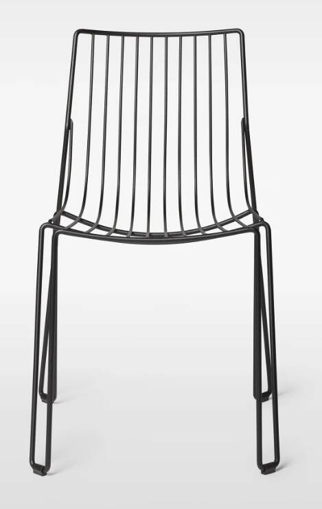 Stackable metal chair for outdoor and indoor use