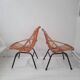 Set of 2 rattan children's chairs, 1960s
