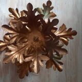 Pairs of golden foliage-style wall lights