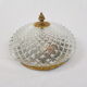 Gilded frame and glass globe ceiling lamp