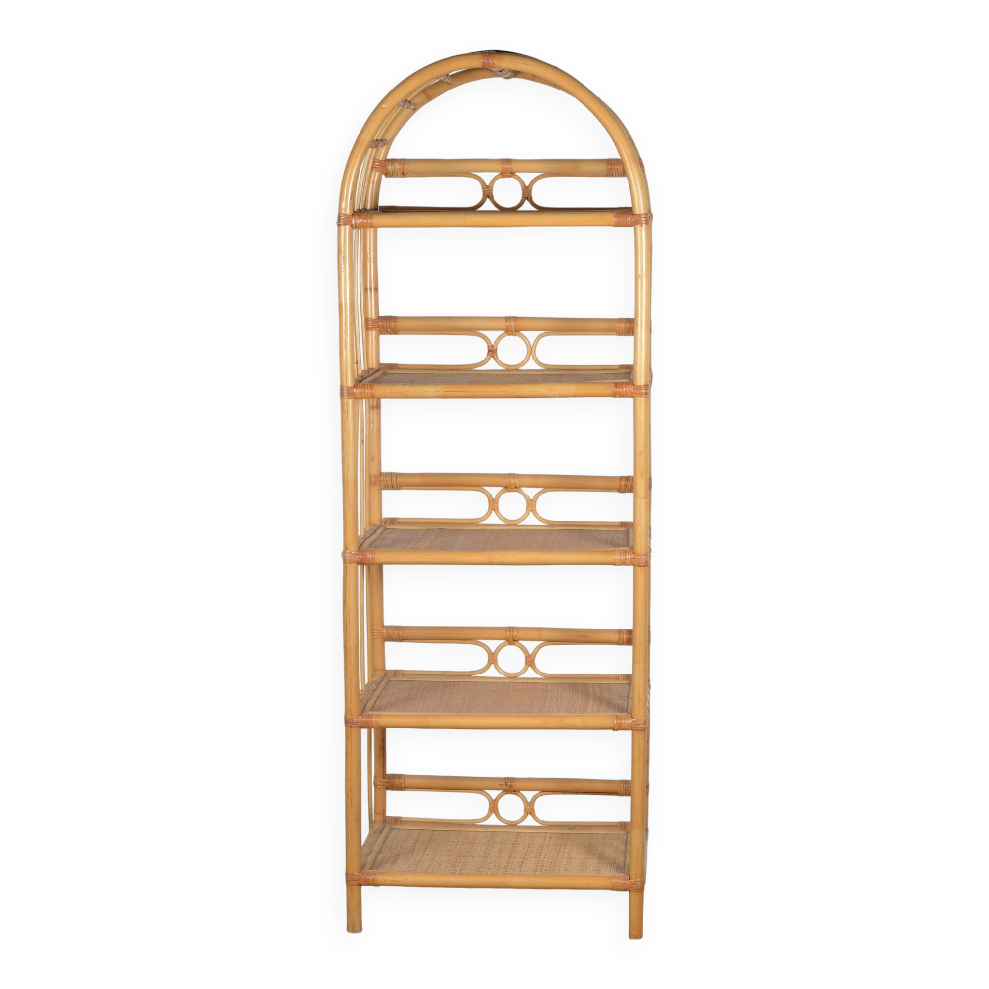 Rattan bookcase-shelves