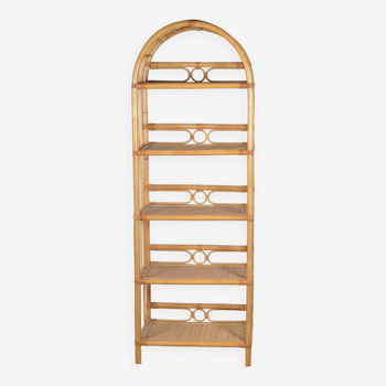 Rattan bookcase-shelves