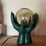 Green hands ceramic lamp