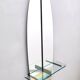 Oval Wall-Mounted Entryway Mirror and Console Table with Glass Top