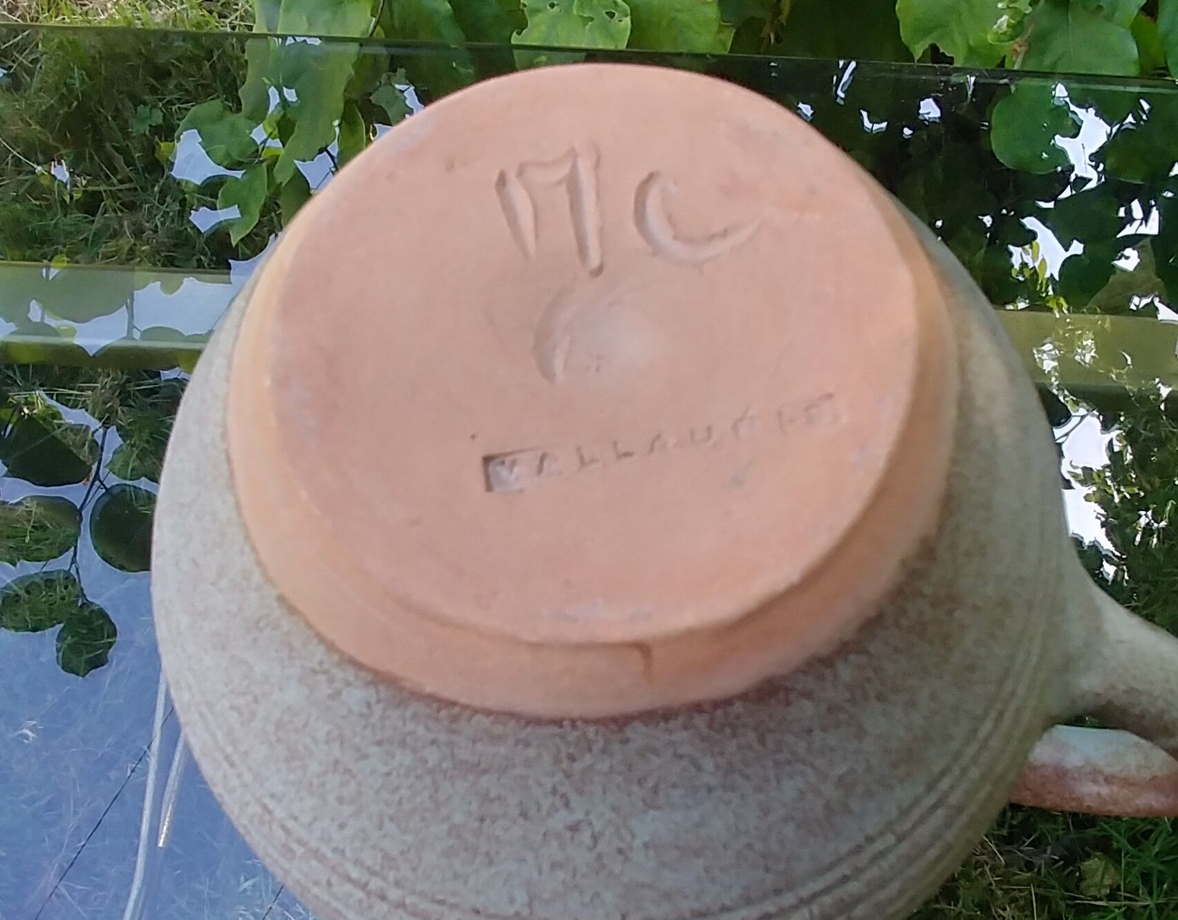 Vintage ceramic water decanter stamped Vallauris