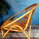 Fauteuil coque rotin 1960