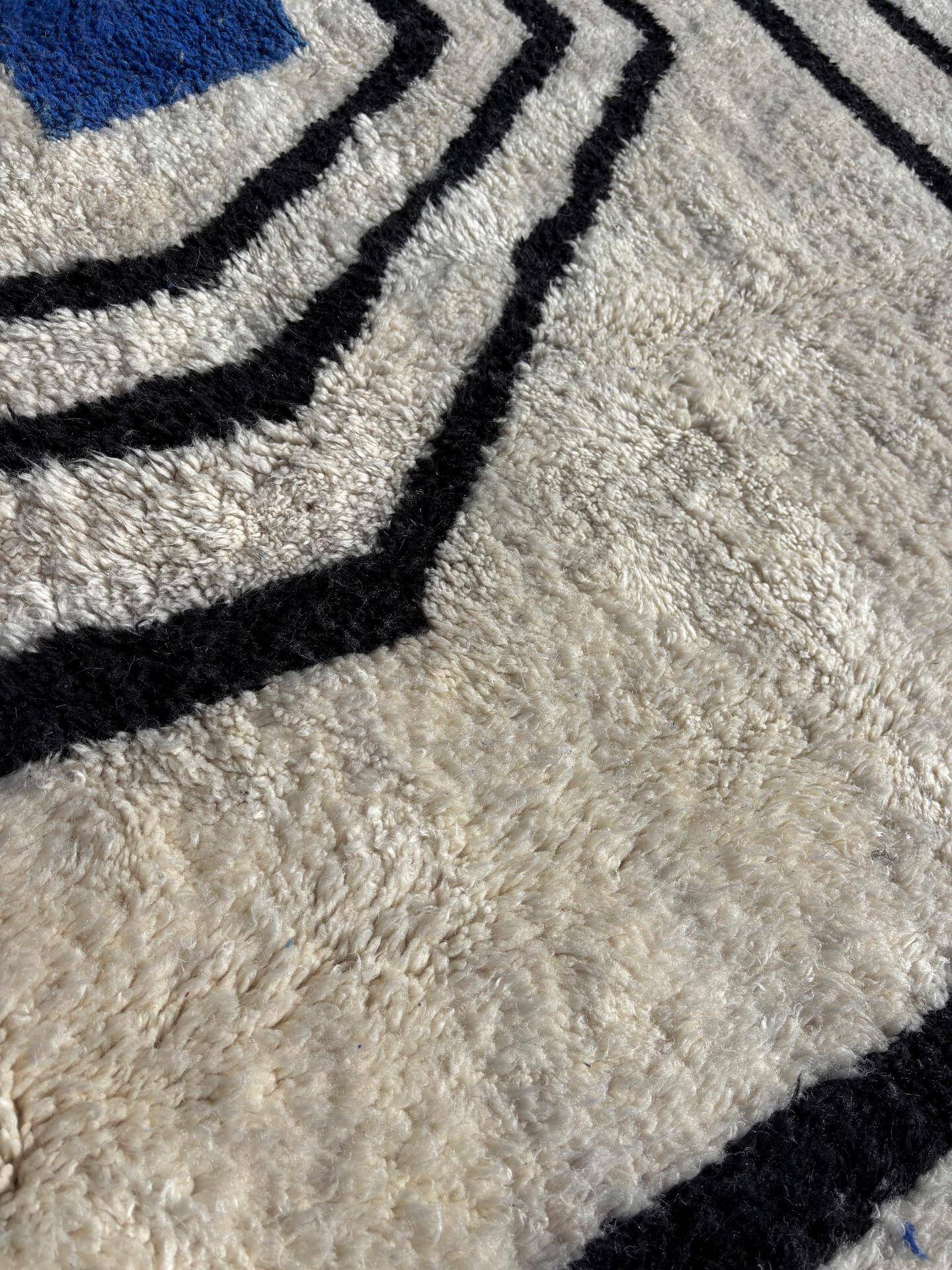 Berber rug natural wool Morocco 3 x 2 m