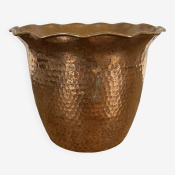 Old copper flower pot