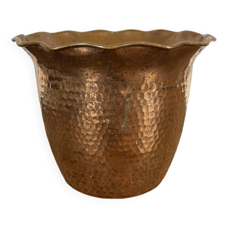 Old copper flower pot