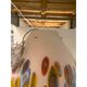 Contemporary Murano Style White With Murrise Multicolor Pendant
