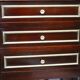Pair of Nightstands Mahogany White Carrara Marble Louis XVI Style