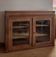Narrow antique solid wood buffet - glass doors