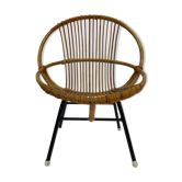 Vintage rattan chair by Dirk van Sliedregt Rohe Noordwolde 1960 in the Netherlands