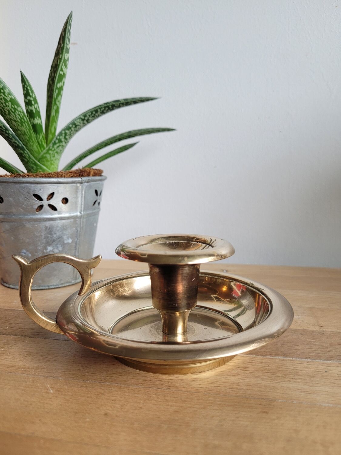 Brass cellar rat candle holder